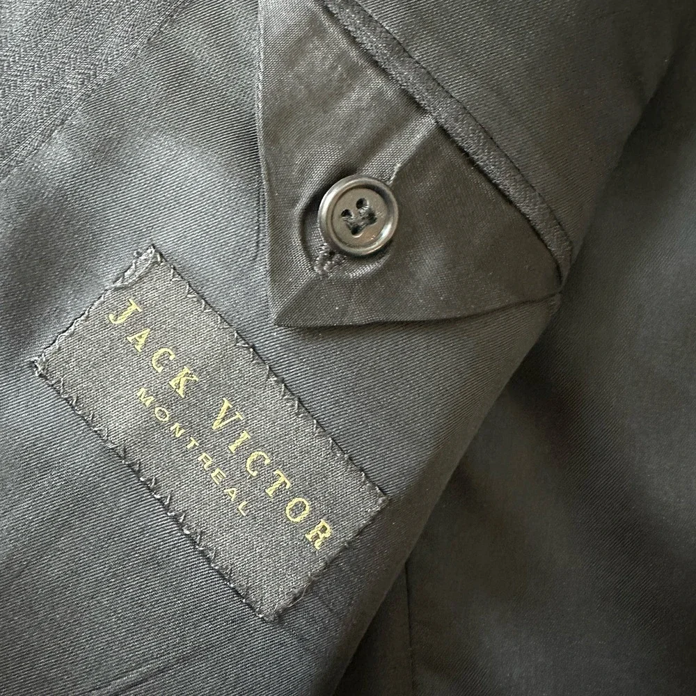 Jack Victor Blazer Suit Sport Coat Men's 42S‎ Black Pin Stripe Lane CT 100% Wool